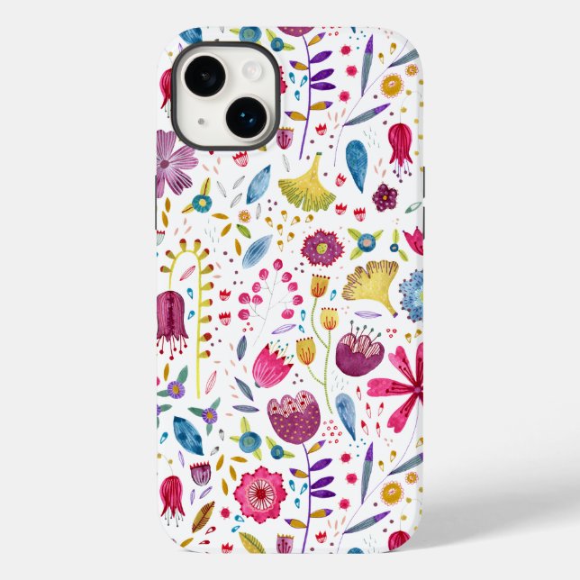Coques Case-Mate iPhone Motif d'aquarelle florale (Verso)