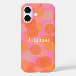 Coque Pour iPhone 16 Motif d'aquarelle rose pâle orange personnalisé