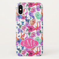 Motif d'aquarelle tropicale| Monogramme