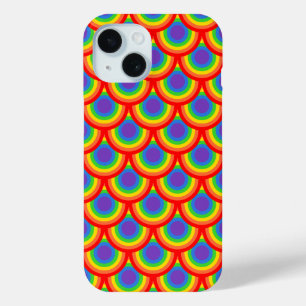 Coque Pour iPhone 15 Motif d'arc rétro multicolore gras