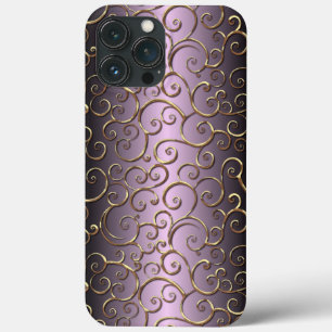 Case-Mate iPhone Case Motif d'art d'antiquité baroque Faux Gold Swirl