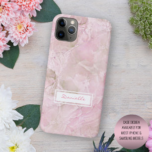 Case-Mate iPhone Case Motif d'art en marbre d'agate gris rose pastel per