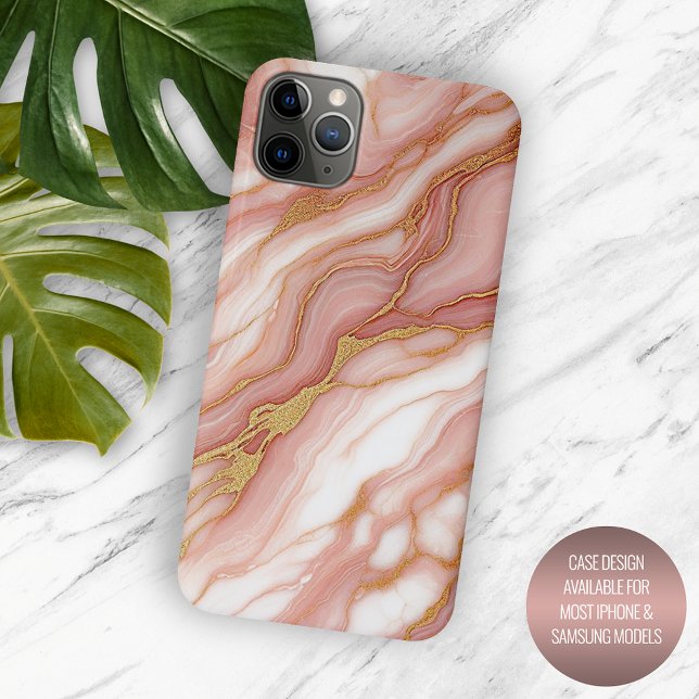 Coques Case-Mate iPhone Motif d'art en marbre rouge rose Mauve (Créateur téléchargé)