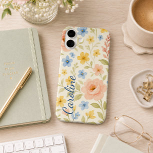 Coques iPhone 16 Plus Motif d'art floral personnalisé et amusant de clas