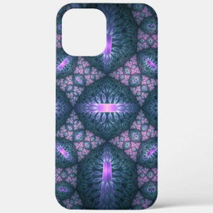 Case-Mate iPhone Case motif d'art fractal 3D Turquoise violet rose