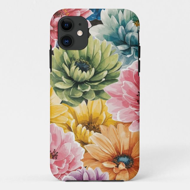Coques Case-Mate iPhone Motif d'art rose bleu vert jaune orange (Dos)