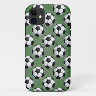 Coque iPhone 11 Motif de balle de football noir et blanc