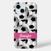 Motif de balle de football personnalisé rose
