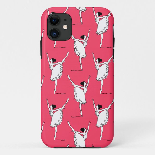 Coques Case-Mate iPhone Motif de ballet rose blanc | Danse (Dos)