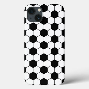 Coques Pour iPhone Motif de ballon de football adapté Noir Blanc
