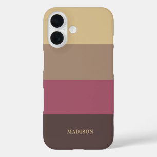 Coque Pour iPhone 16 Motif de bandes de nom personnalisé