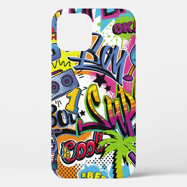 Coques Case-Mate iPhone motif de bandes dessinées sans couture Abstrait av (Verso)