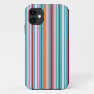 Coques Pour iPhone motif de bandes rayées multicolores préppy