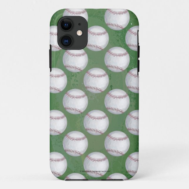 Coques Case-Mate iPhone Motif de baseball sur Green (Dos)