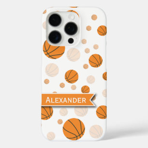 Coques iPhone 16 Pro Motif de basket-ball personnalisé