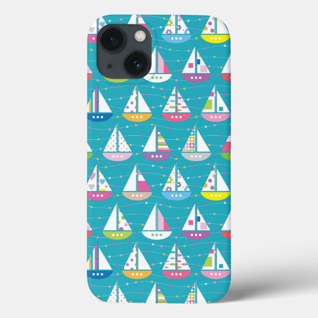 Coques Case-Mate iPhone Motif de bateau à voile Pastel (Verso)
