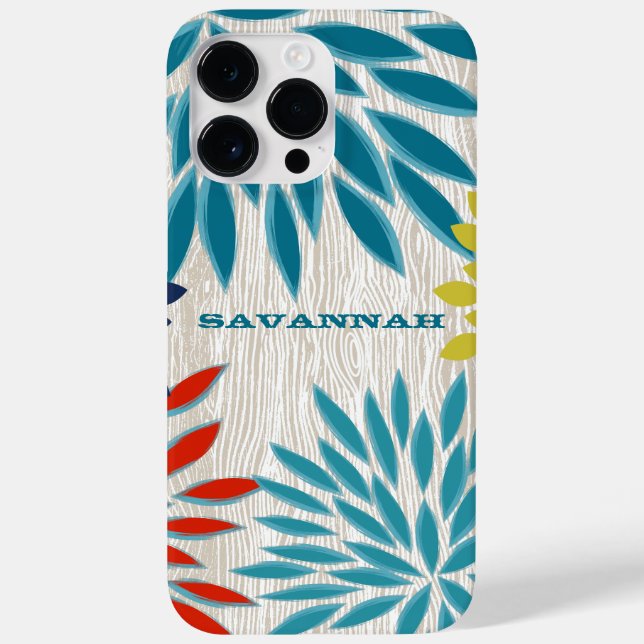 Coques Case-Mate iPhone Motif de bois Chrysanthemum Floral Personnalisé (Verso)