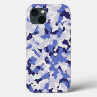 Motif de camouflage bleu Coque-coque iphone Mate