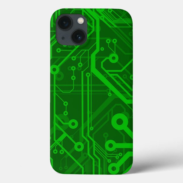 Coques Case-Mate iPhone Motif de carte à circuit imprimé vert (Verso)