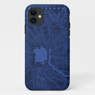 Coque Case-Mate Pour iPhone Motif de carte mère Geek bleu
