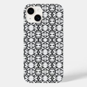 Coque Pour iPhone 14 Motif de cercles noir et blanc