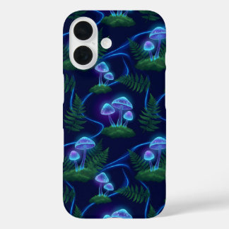 Coque Pour iPhone 16 Motif de champignon bioluminescent