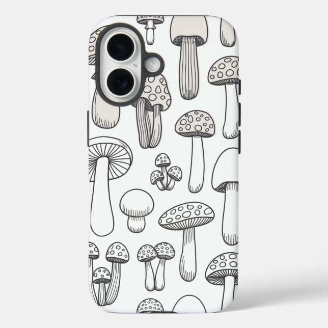 Coques Case-Mate iPhone Motif de champignons Whimsical (Verso)