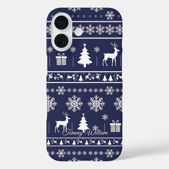 Coques Case-Mate iPhone motif de chandail mignon et moche de noël (Verso)