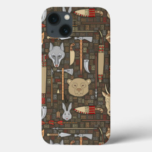 iPhone 13 Case Motif de chasse ethnique