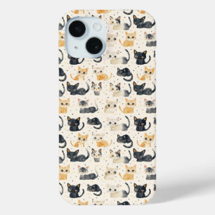 Coque Pour iPhone 15 Motif de chats étranges