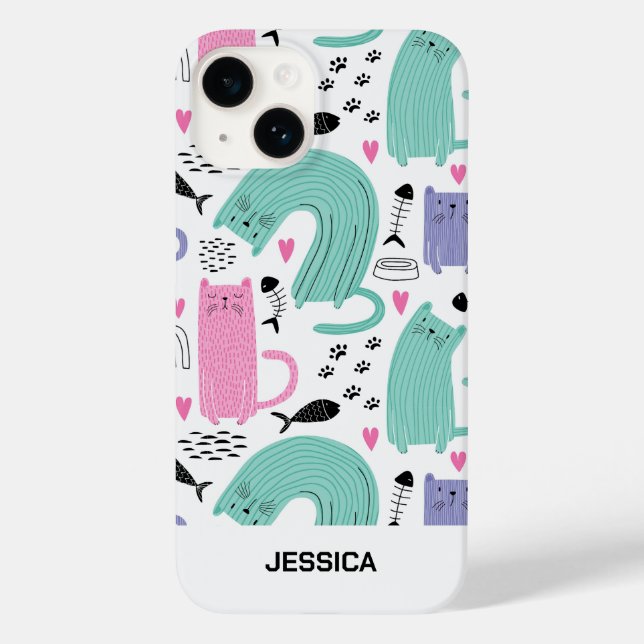Coques Case-Mate iPhone Motif de chats mignons (Verso)