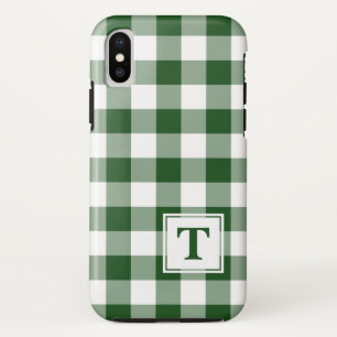 Case-Mate iPhone Case Motif de chèque de bison blanc vert monogramme