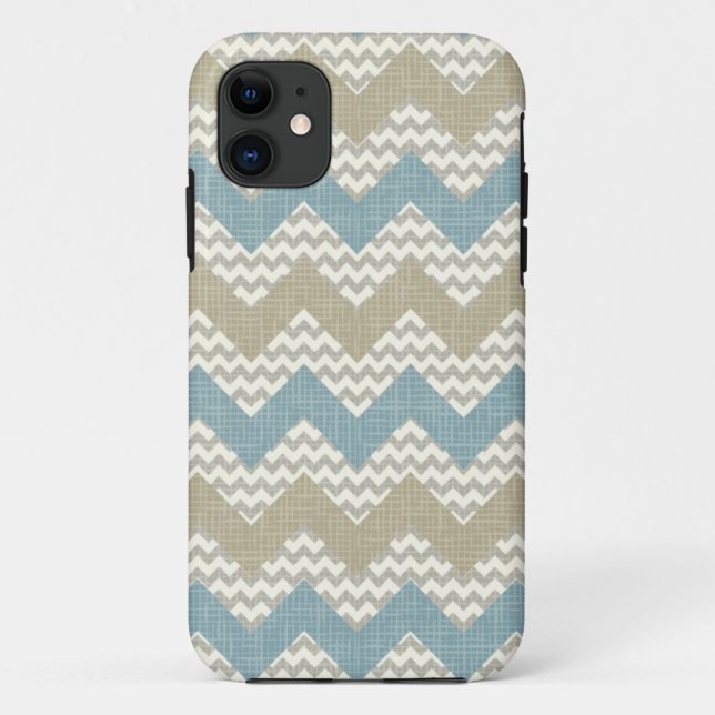 Coques Case-Mate iPhone Motif de Chevron sur la texture de toile (Dos)