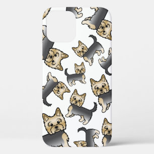 Case-Mate iPhone Case Motif de chien Yorkshire Terrier bleu et or