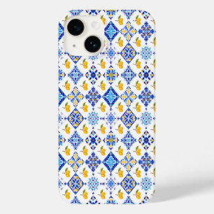 Coque Pour iPhone 14 Motif de citron de campagne français bleu