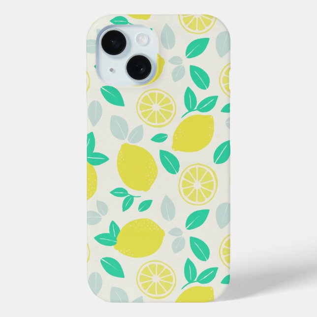 Coques Case-Mate iPhone Motif de citron d'été en crème (Verso)