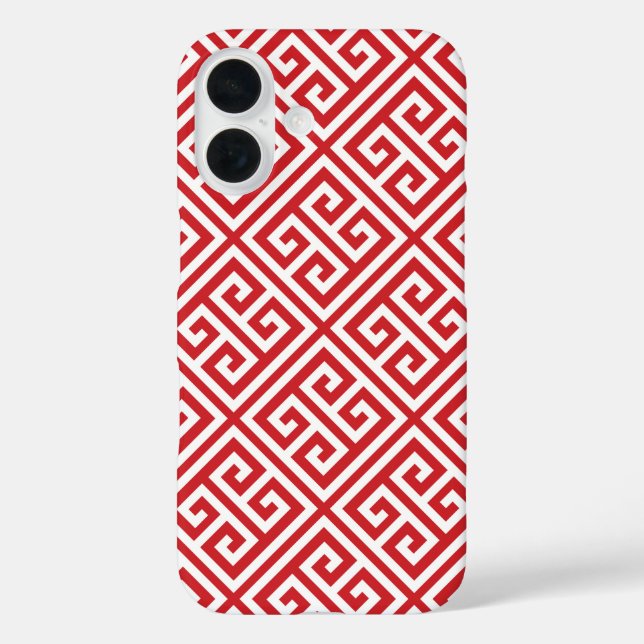 Coques Case-Mate iPhone Motif de clé rouge grec (Verso)