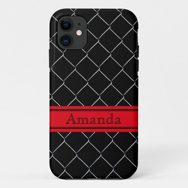 Coques Case-Mate iPhone Motif de clôture de lien de chaîne personnalisable (Dos)
