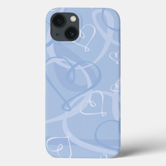 Coques Case-Mate iPhone Motif de coeur bleu (Verso)