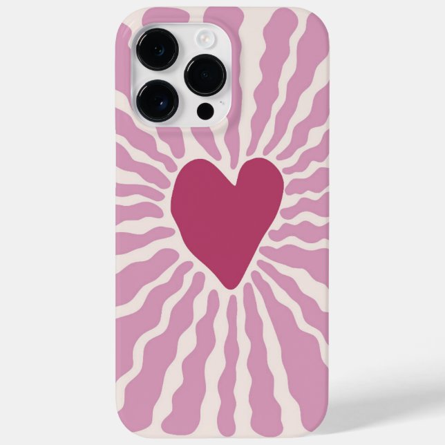 Coques Case-Mate iPhone Motif de coeur rose romantique moderne (Verso)