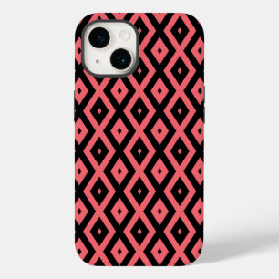 Coque Pour iPhone 14 Motif de corail et de diamant noir