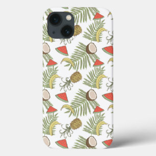 Coques Pour iPhone Motif de croquis de fruits tropicaux