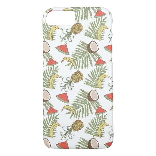 Coques Case-Mate iPhone Motif de croquis de fruits tropicaux (Dos)