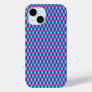 Coque Pour iPhone 15 Motif de cube géométrique