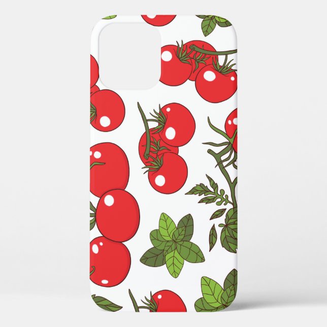 Coques Case-Mate iPhone Motif de cuisine sans couture Tomato Basil (Verso)