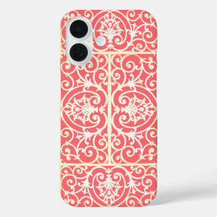Coque Pour iPhone 16 Motif de défilement de corail