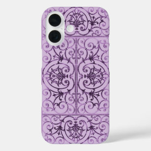Coque Pour iPhone 16 Motif de défilement Lilac