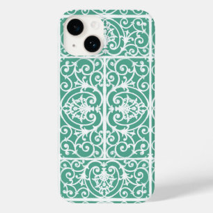 Coque Pour iPhone 14 Motif de défilement vert à la menthe