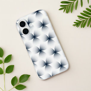 Coque Pour iPhone 16 Motif de dégradé d'illusion géométrique monochrome