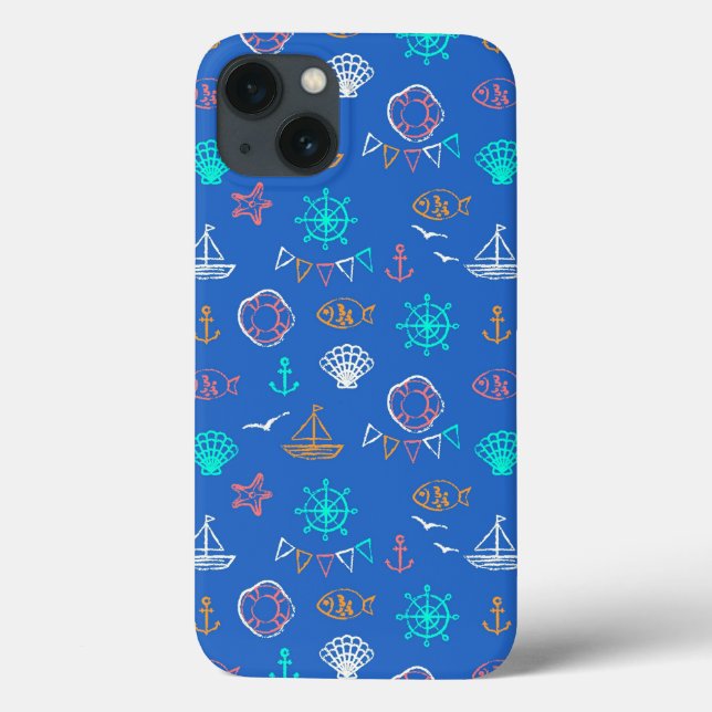 Coques Case-Mate iPhone Motif de dessin de calque nautique 1 (Verso)
